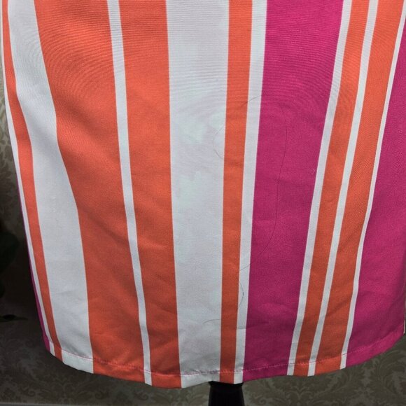 Size Medium Reversible Summer Dress Pink White Orange Stripes/Pink White Floral - Picture 3 of 16